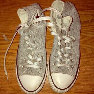 Converse silver glitter hi tops